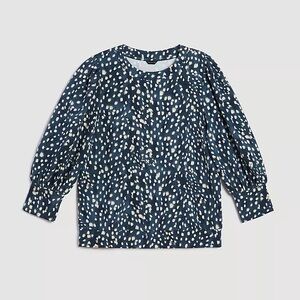 Ann Taylor Spotted Puff Sleeve Sweatshirt Small Euc